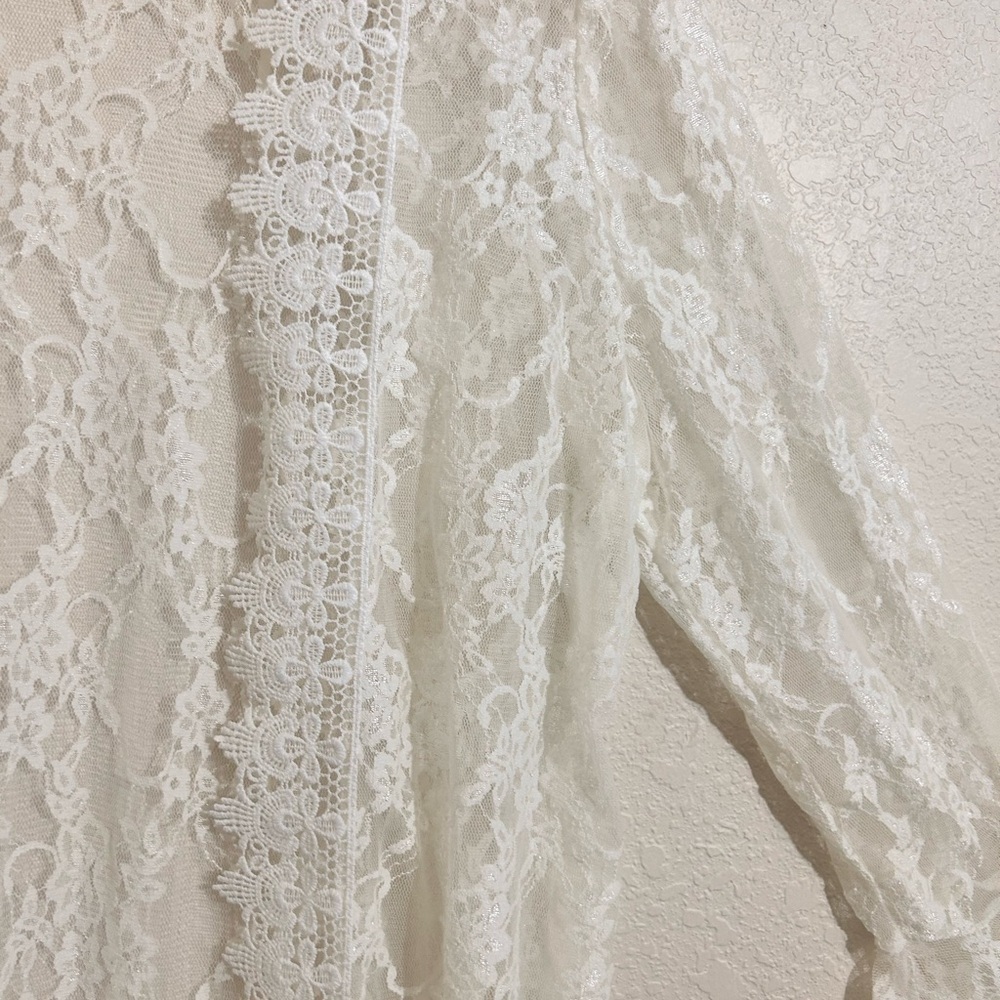 POLLI Y ESTHER  Cream Lace Kimono Cardigan - Picture 3 of 5